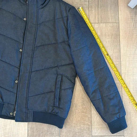 Banana Republic cotton denim-like puffer navy blue inside & outside pocket SZ M